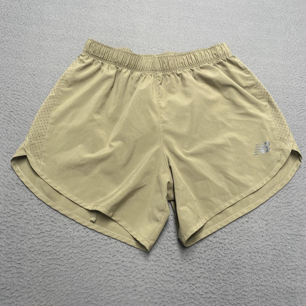 New Balance Shorts Womens Small Green Running 3.5 In Elastic Lined Athletic